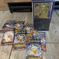 Pokemon TCG Surging Sparks Elite Trainer Box Factory Sealed Plus 7 Single Packs - Image 2