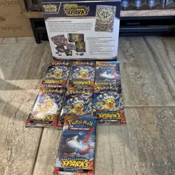 Pokemon TCG Surging Sparks Elite Trainer Box Factory Sealed Plus 7 Single Packs - Image 3