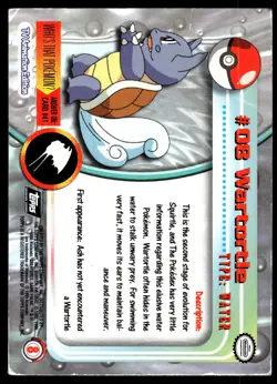 1999 Topps Pokemon TV 8 Wartortle LP - Image 2