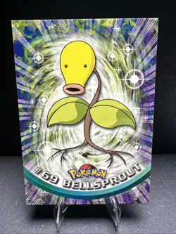 1999 Topps Pokemon TV Animation Series 1 Bellsprout #69 Blue Logo Non Holo - Image 1