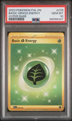 2023 Pokemon Pal EN-Paldea Evolved Basic Grass Energy #278 Hyper Rare PSA 10 - Image 3