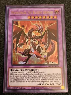 Yugioh! Masquerade The Blazing Dragon UR 1st NM BODE-EN038 “Despia Branded Deck” - Image 1