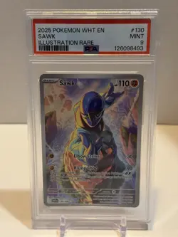 Sawk 130/086 Sv: White Flare Illustration Rare Holo Card PSA 9 - Image 1