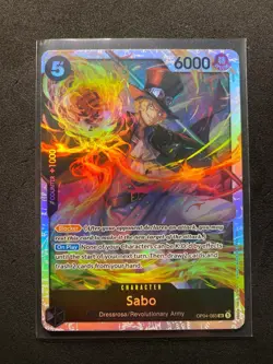 One Piece Card Game Sabo OP04-083 SR Super Rare Foil Card NM - Image 1