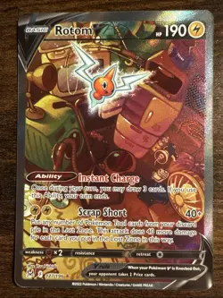 Pokemon TCG Rotom v Lost Origin Alternate Art Holo Ultra Rare Card 177/196 NM - Image 1