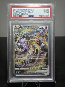 Pokemon Mewtwo VSTAR TCG Crown Zenith Ultra Rare Card PSA 9 GG44/GG70 - Image 1