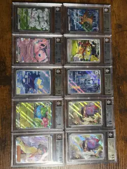 All Beckett Alt Art SAR/ Full Art English & Jpn 10x Pokemon Graded Card Lot #9 - Image 1