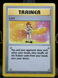 Lass Trainer Card 75/102 Non Holo Rare Base Set Pokemon TCG LP - Image 3