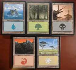 100 Basic Land ~ PORTAL ~mtg 1997 Vintage Mana Swamp Forest Island Plains + - Image 1