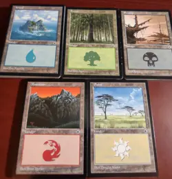 100 Basic Land ~ PORTAL ~mtg 1997 Vintage Mana Swamp Forest Island Plains + - Image 2
