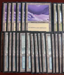 36 SNOW-COVERED Basic Land ~ ICE AGE ~mtg 1995 Vintage Mana Island Forest Plains - Image 3