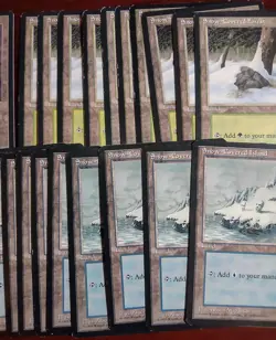 36 SNOW-COVERED Basic Land ~ ICE AGE ~mtg 1995 Vintage Mana Island Forest Plains - Image 4