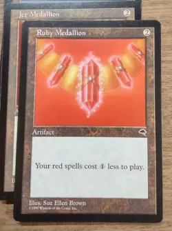 EDH MEDALLION Set of 5 ~mtg TEMPEST Ruby Sapphire Jet Emerald Pear - Image 2