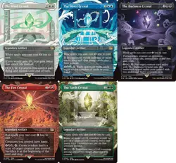 EDH RARE *BORDERLESS CRYSTAL* Artifact Set mtg Final Fantasy Earth Darkness Fire - Image 1