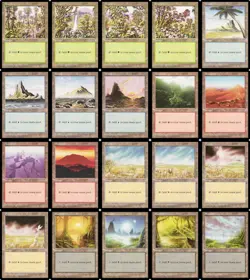100 Basic Land ~ MIRAGE ~ mtg 1996 Vintage Mana ALL 20 Variants (5 each) - Image 1