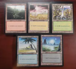 100 Basic Land ~ MIRAGE ~ mtg 1996 Vintage Mana 20 each Type - Image 1