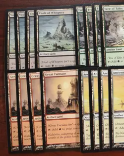 Artifact Land Play Set ~mtg Mirrodin Great Furnace Ancient Den Vault Whispers - Image 4