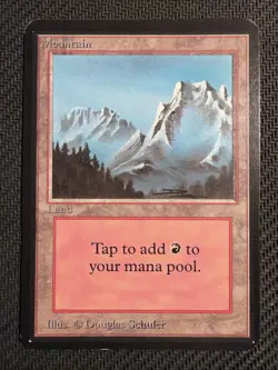MTG Mountain Limited Edition Alpha Magic The Gathering - Great Condition - Image 1