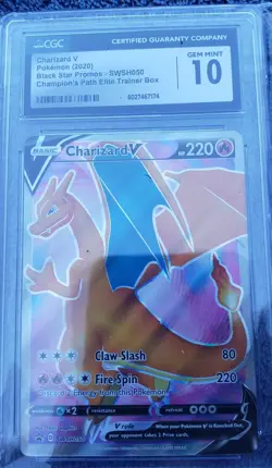 CGC MINT 10 Pokemon Charizard V Black Star Promos SWSH050 Champions Path - Image 1
