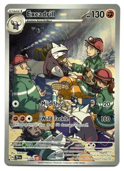 Excadrill 174/162 - Pokemon TCG -Temporal Forces Illustration Rare Holo - M/NM - Image 1