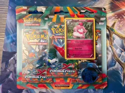 Pokemon tcg XY Furious Fists 3 Pack Blister SEALED Slurpuff - Image 1
