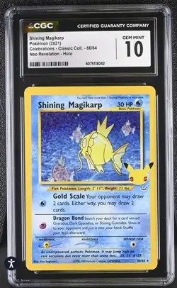 Pokemon Celebrations Shining Magikarp 66/64 Holo CGC GEM MINT 10 - Image 1