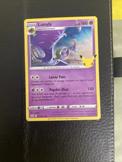 Lunala Pokemon Celebrations 25th Anniversary Holo Rare 015/025 L/P - Image 1