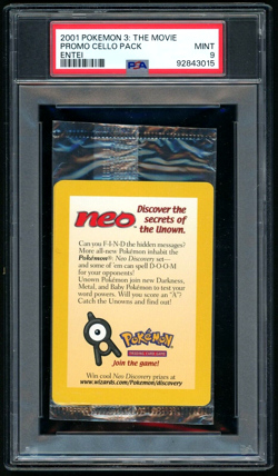 PSA 9 Factory Sealed Pokemon Movie 3 Entei Black Star Promo Reverse Foil 2001🔥 - Image 1