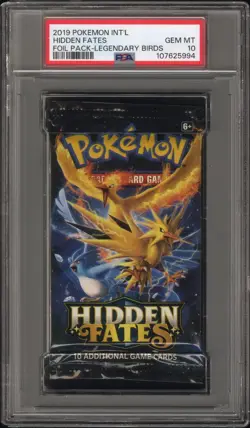 Pokemon INT'L Hidden Fates Foil Booster Pack Legendary Birds Art PSA 10 Gem Mint - Image 1