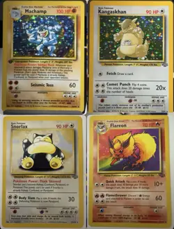 1st Edition Machamp Holo + Snorlax Vintage WOTC Pokemon Lot 1999-2000 Base Rare - Image 1