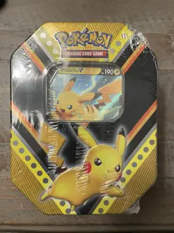 POKEMON TCG V POWERS TIN - PIKACHU V - BRAND NEW FACTORY SEALED - Image 1