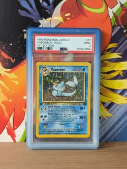 1999 POKEMON JUNGLE 1ST ED #12 VAPOREON-HOLO PSA 9 *VINTAGE* - Image 1