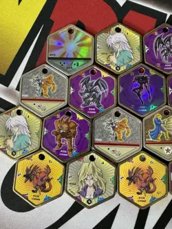 Yu-Gi-Oh! Vintage Takahashi Metal Medallions Hexors Coins Tags Lot of 16 - Image 2
