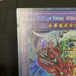 * ELEMENTAL HERO FLAME WINGMAN - INFERNAL RAGE * SECRET RARE BLMR-EN012 YUGIOH - Image 4