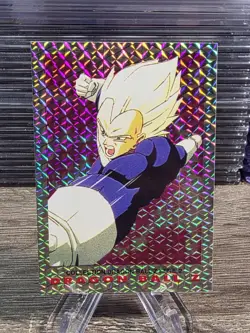Dragon Ball Z DBZ 1989 Trading Card Bird Studio Series 2 Holo Prism #70 Vegeta - Image 1