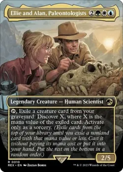 MTG English Ellie and Alan, Paleontologists (Borderless) NM Foil - Image 1