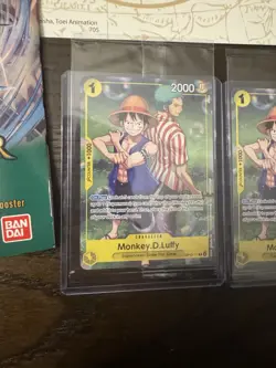 One Piece Monkey D Luffy OP10-111 Promo Card Mint Sealed w/ Stickers x2 Pack x3 - Image 2