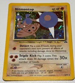 2000 Hitmontop 3/75 Holo Rare Neo Discovery WOTC Pokemon Card - Image 1