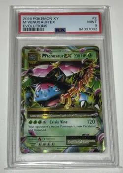 Pokemon TCG Mega Venusaur EX Ultra Rare Card 2/108 Evolutions PSA 9 MINT - Image 1