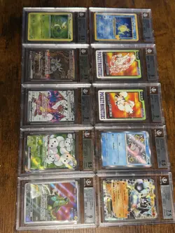 All Beckett SAR/ AR/IR/Vintage English & Jpn 10x Pokemon Graded Card Lot #4 - Image 1