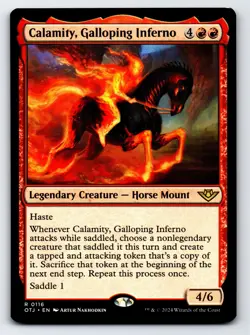 Calamity, Galloping Inferno R Outlaws of Thunder Junction # 116 NM Normal - Image 1