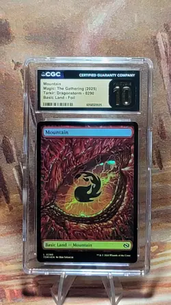MTG Mountain Foil Basic Land #290 Tarkir Dragonstorm CGC Pristine 10 - Image 1