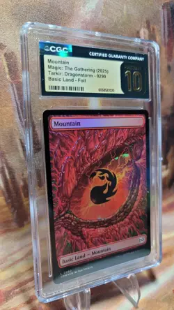 MTG Mountain Foil Basic Land #290 Tarkir Dragonstorm CGC Pristine 10 - Image 3