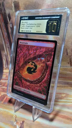 MTG Mountain Foil Basic Land #290 Tarkir Dragonstorm CGC Pristine 10 - Image 4