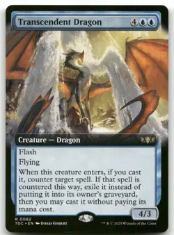 Transcendent Dragon (Extended Art) #62 MTG Tarkir Dragonstorm TDC NM X1 - Image 1