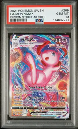 Pokemon 2021 Mew VMAX 269/264 Alt Art Fusion Strike GEM MINT PSA 10 - Image 1