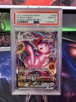 Pokemon 2021 Mew VMAX 269/264 Alt Art Fusion Strike GEM MINT PSA 10 - Image 3