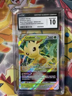 CGC 10 Leafeon VSTAR GEM MINT Black Star Promo NM/M Pokemon TCG SWSH195 #195 - Image 1