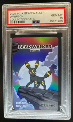 2025 Pokemon PC X Bear Walker Umbreon Pokemon Center #752/1600 PSA 10 GEM - Image 1