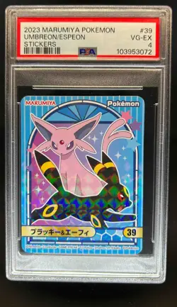 2023 Pokemon Marumiya Umbreon Espeon Stickers #39 PSA 4 - Image 1